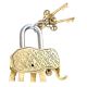 Brass Elephant Statue Padlock With 2 Decorative keys