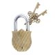 Tiger Engraved Design Brass Padlock Door Lock  With 2 Keys
