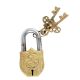 Brass Padlock Engraved With Abstract Design With 2 Keys