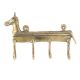 Brass Horse Motif Wall Hanger With 4 Hooks