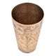 Brass Leaf Pattern Border Design Lassi Glass