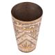 Brass Lassi Glass Leaf In Arch With Golden Bands