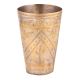 Brass Golden Lassi Glass With Faded Indian Leaf Design
