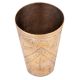Brass Golden Lassi Glass With Faded Indian Leaf Design
