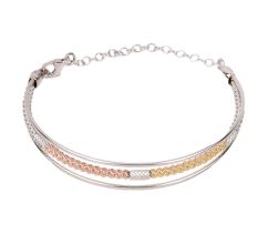 92.7 Sterling Silver And Gold Plated  Braid Adjustable Bracelet