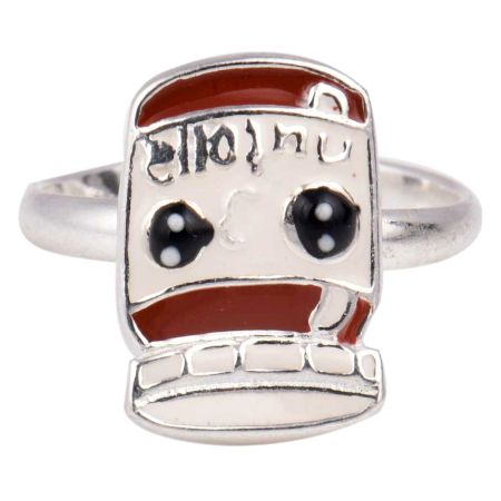 Nutela Jar In Silver Adjustable Children Toe Ring