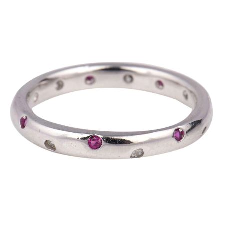 Silver Toe Ring With Pink Tourmaline Stone