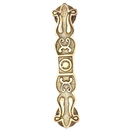 Hand Made Brass Door Handle Carved With Ethnic Indian Design