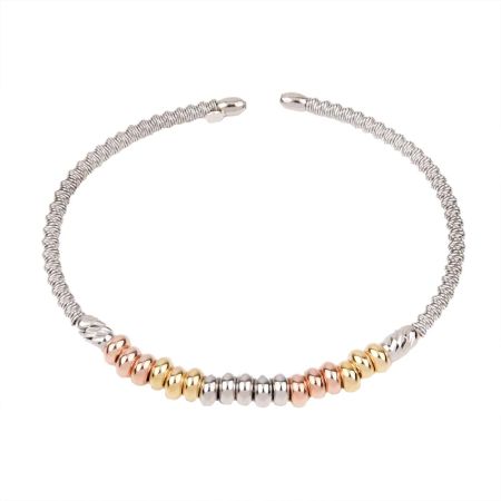 Modern 92.5 Sterling Silver kadaa or Bracelet with Gold Plated Spherical Beads