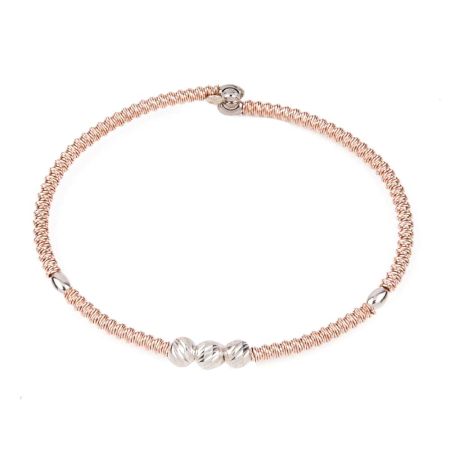 Elegant Dual Tone Gold and 92.5 Sterling Silver Rope Bangle Or Bracelet