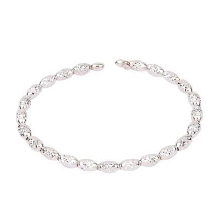 Simple Diamond-Cut 92.5 Sterling silver Bead Bracelet