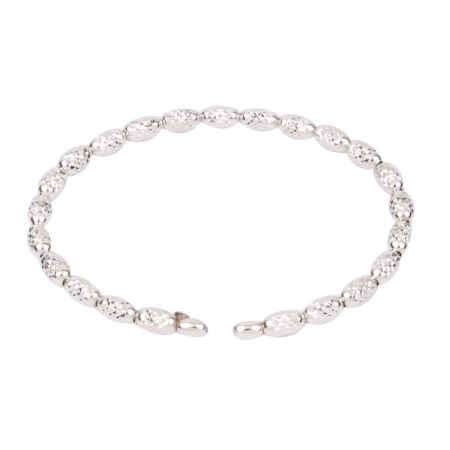 Simple Diamond-Cut 92.5 Sterling silver Bead Bracelet