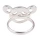 Heart Eye Brown Bear Face Adjustable Silver Children Toe Ring