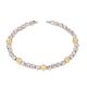 92.5 Sterling Silver and Gold Beads Stylish Adjustable Bracelet