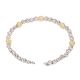 92.5 Sterling Silver and Gold Beads Stylish Adjustable Bracelet