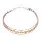 Stylish Multiline Adjustable 92.5 Sterling Silver Gold Plated Bracelet