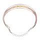 Stylish Multiline Adjustable 92.5 Sterling Silver Gold Plated Bracelet