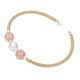 Dual Tone Round Beads Stylish Latest Designer 92.5 Sterling Silver Gold Plated Rope Bracelet