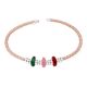 Multicolored Beaded Gold Plated Adjustable Rope Design 92.5 Silver Bracelet