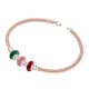 Multicolored Beaded Gold Plated Adjustable Rope Design 92.5 Silver Bracelet