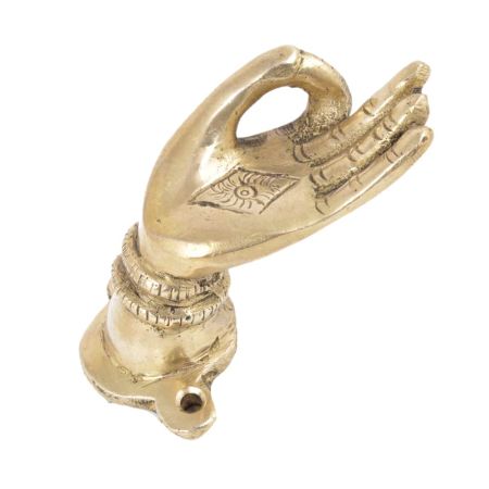 Handmade Golden Brass Door Handle With Buddha Meditating Hand