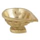 Handmade Golden Brass Diya With Engraved Design For Worship