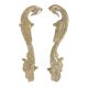 Handmade Brass Peacock Door Handles With Engraved Design In Pair