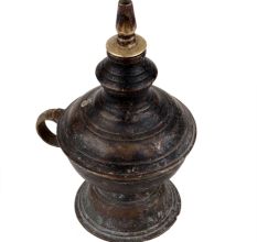 Handmade Dark Finish Brass Oil Kerosene Lamp With One Handle