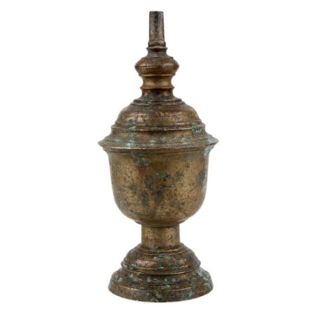 Handmade Brown Brass Wick Oil Lamp For Household Decoration