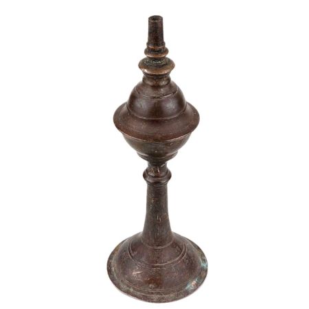 Handmade Tan Finish Brass Traditional Oil Kerosene Lamp