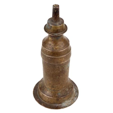 Handmade Patina Rich Brass Oil Lamp in Antique Statue