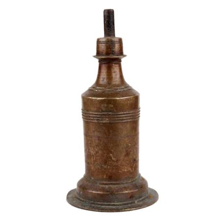 Handmade Patina Rich Brass Oil Lamp From South India