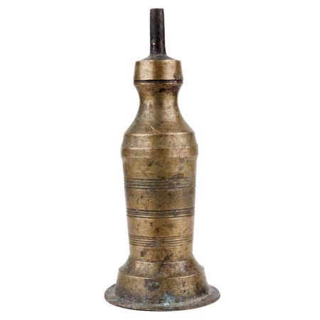 Handmade Antique Finish Brass Kerosene Oil Lamp From South India