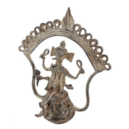 Handmade Rust Brass Dhokra Ganesha statue