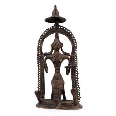 Handmade Dark Finish Brass Naga snake Goddess Tribal Art
