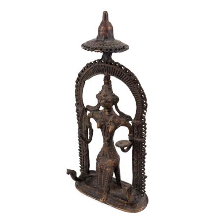 Handmade Dark Finish Brass Naga snake Goddess Tribal Art