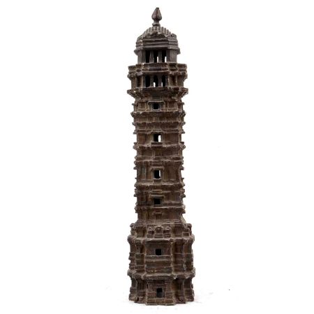 Handmade Patina Rich Rajasthan Vijaya Stambha Statue