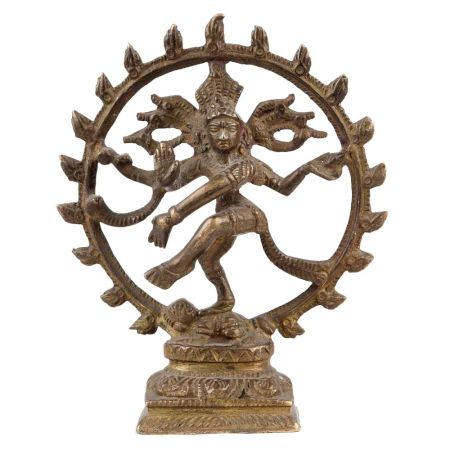 Handmade Brown Brass Nataraja Lord Shiva Statue