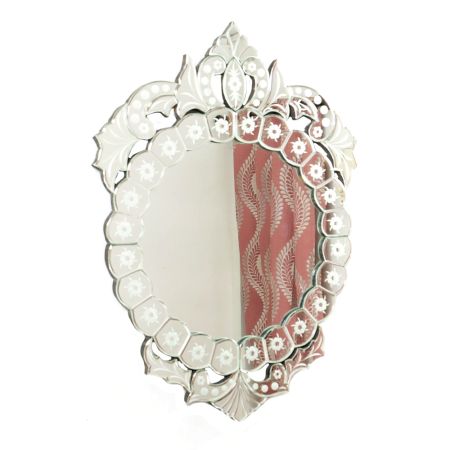 Handmade Silver Glass Round Decorative Frame Venetian Mirror