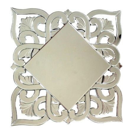 Handmade Silver Glass Square Venetian Mirror