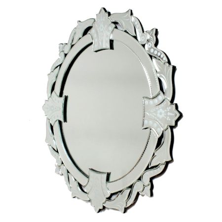 Handmade Silver Round Decorative Venetian Wall Mirror