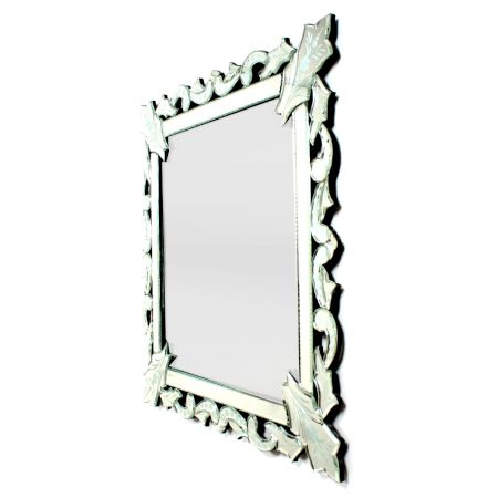 Handmade Silver Glass Square Venetian Design Wall Mirror