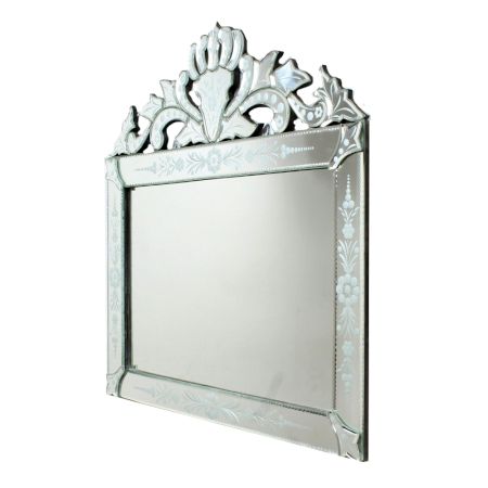 Handmade Glass Silver Horizontal Venetian Mirror