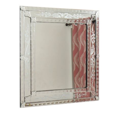 Handmade Silver Glass Square Venetian Wall Mirror