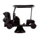 Handmade Black Brass Golf Cart Toy On Stand