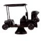 Handmade Black Brass Golf Cart Toy On Stand