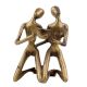 Handmade Golden Brass Couple Statue Abstract Art