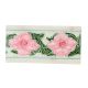 Handmade Multicolored Ceramic Tile With Pink Flowers