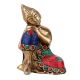 Handmade Multicolored Brass Gautam Buddha Statue