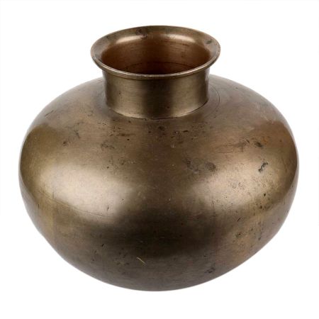 Handmade Antique Brass Water Pot Bulb shape With Slim Stem